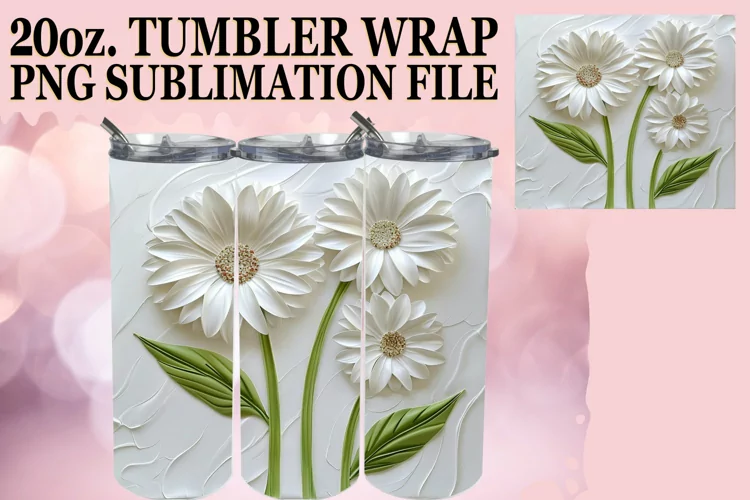 Blossom Tranquility: Tumbler Wrap Sublimation