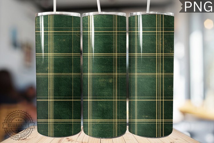Green Plaid Tumbler Wrap - High Quality 300 Dpi example image 1
