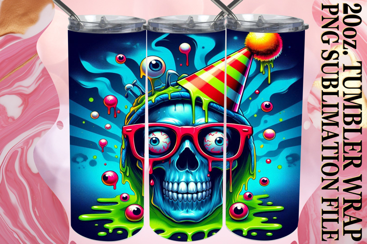 Radiant days 20oz tumbler wrap, Skull