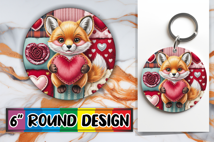 Radiant Sublimation Circle Ornaments, Valenines Animals
