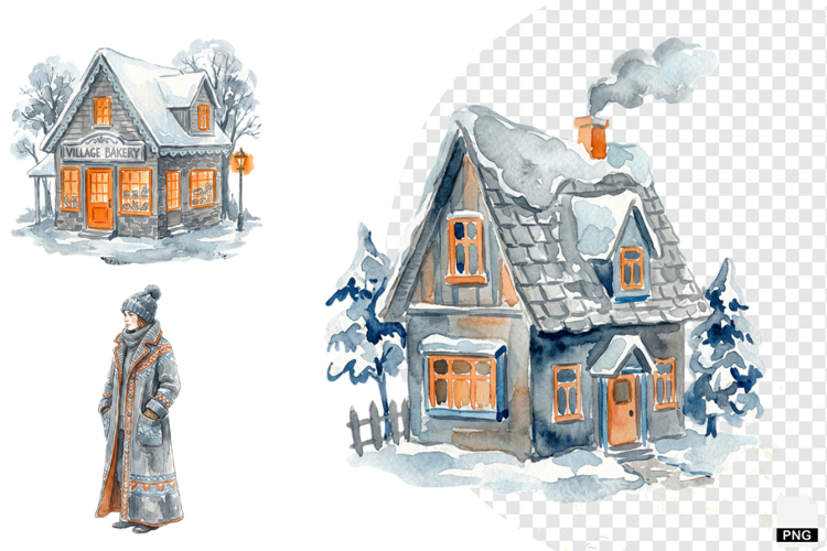 Winter Village Clipart