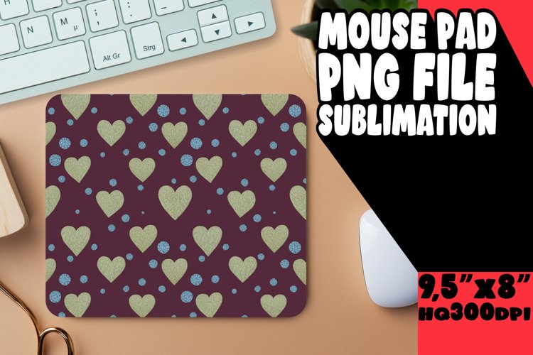 Sweet Desk Mat Sublimation Style, Heart