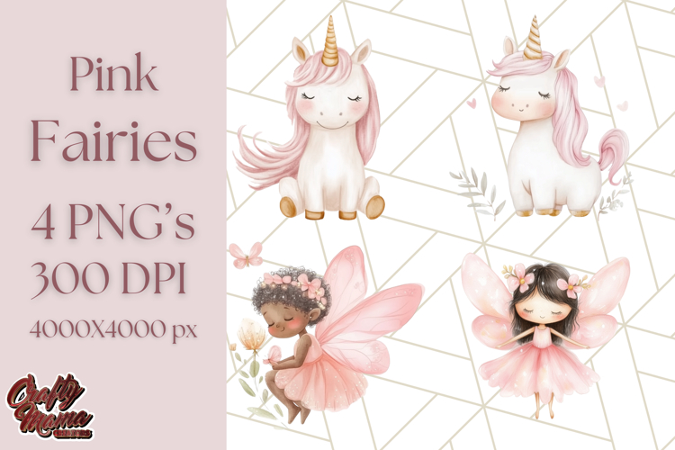 Pastel Pink Fairy Garden Clipart, Enchanted Cottagecore Png example image 1
