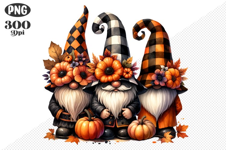 Halloween Gnomes Sublimation - Clipart PNG Design