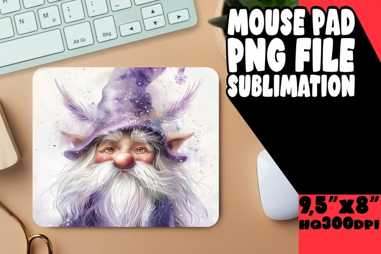 Mystical Moments: Watercolor Gnome Mouse Pad Design