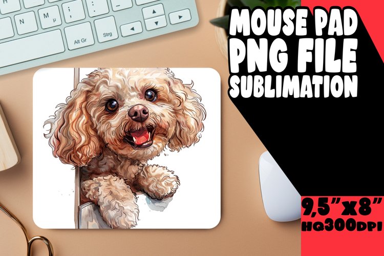 Charming PeekaBoo Dog Whimsy Joyful Sublimation Mousepad
