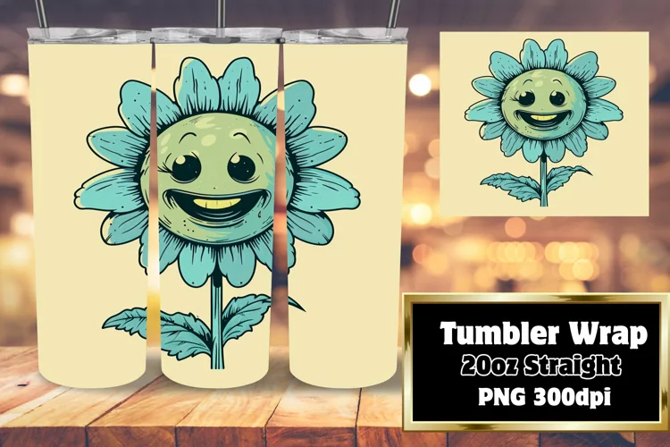 Cheerful Retro Petals: 20oz Tumbler Art