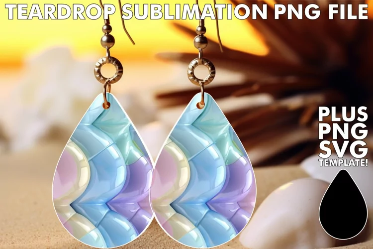 Contemporary Chic 3D Design Teardrop Earring Sublimation