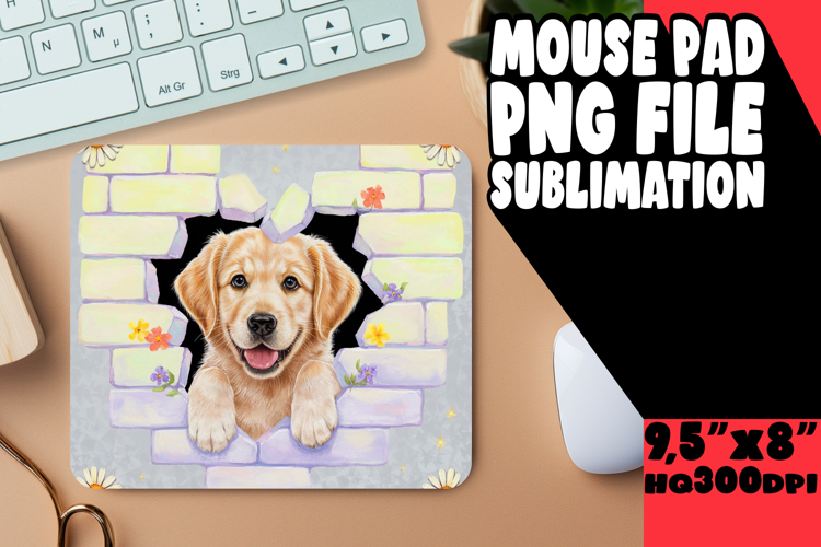 WHIMSICAL MOUSE PAD PNG DESIGN, Cute Dog example image 1