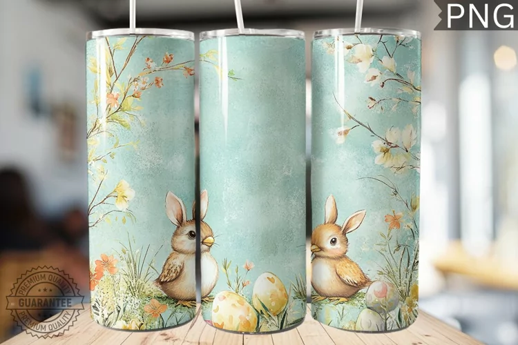 Spring Easter Tumbler Wrap - High Quality 300 Dpi