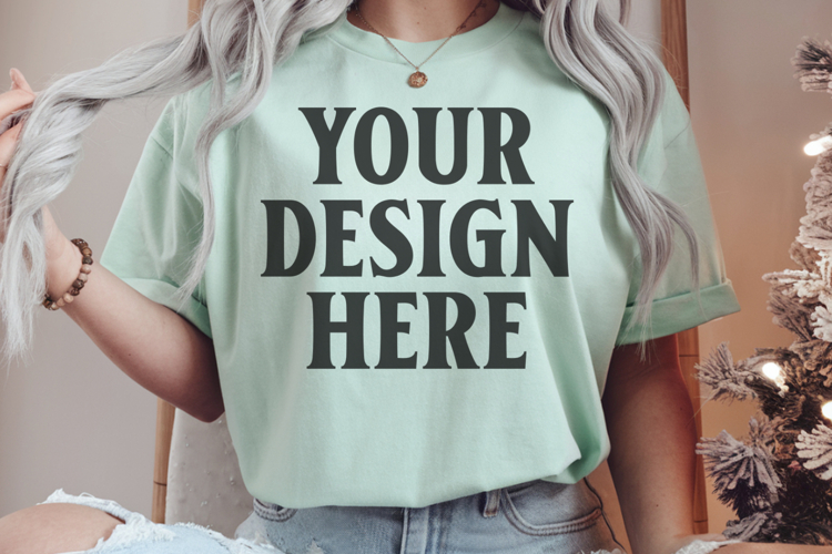 Bay Comfort Colors 1717 Christmas Shirt Mockup, Cozy Mockup