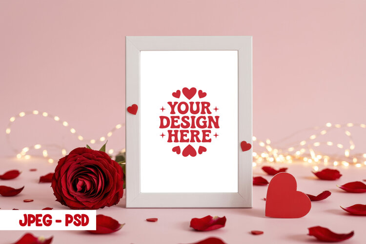Valentine Minimal Mug PSD JPEG Mockup example image 1
