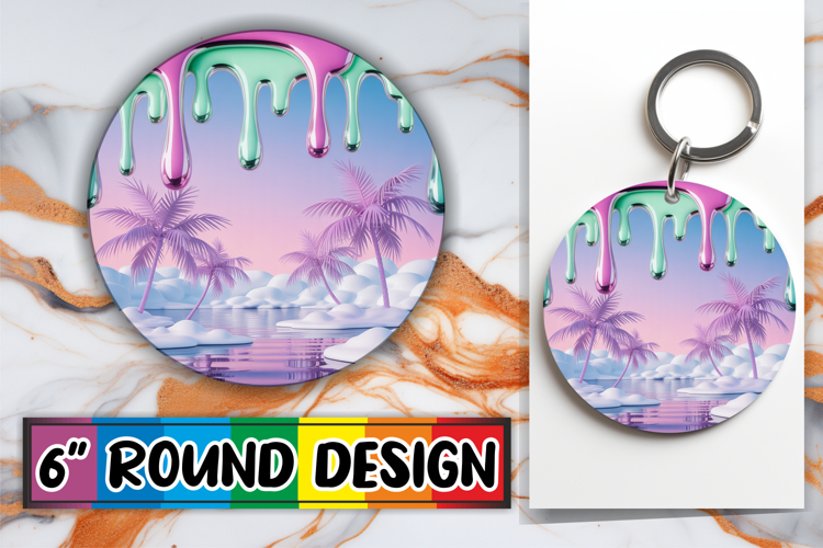 Bright Keychain Sublimation Circle, Winter