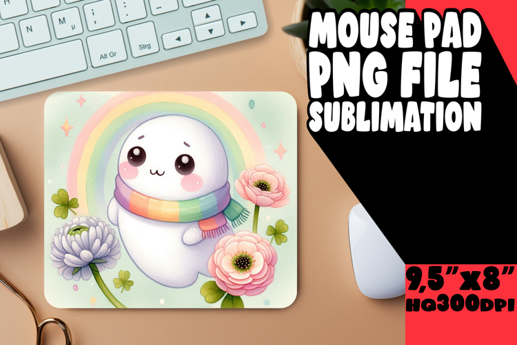 SWEET DESK PAD PLAYFUL PNG, Cute Ghost