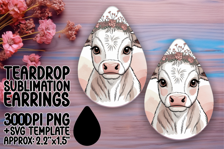 Dynamic Teardrop Earrings Template Art , Valenines Animals