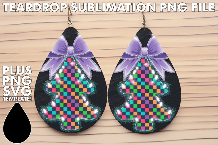 Cozy Teardrop Earrings GIFT PNG, Neon Xmas