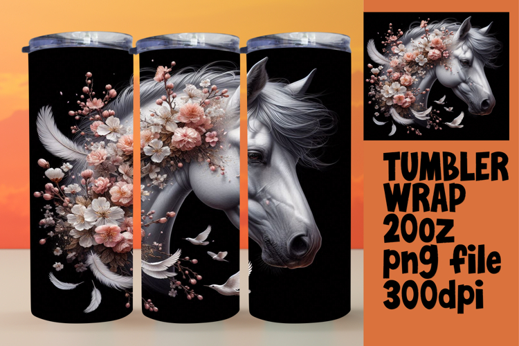 VIBRANT 20oz Gift Tumbler Design , Horse