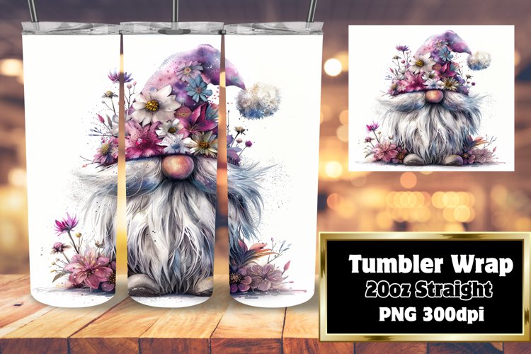 Serene Gnome Springtime Tumbler Artwork