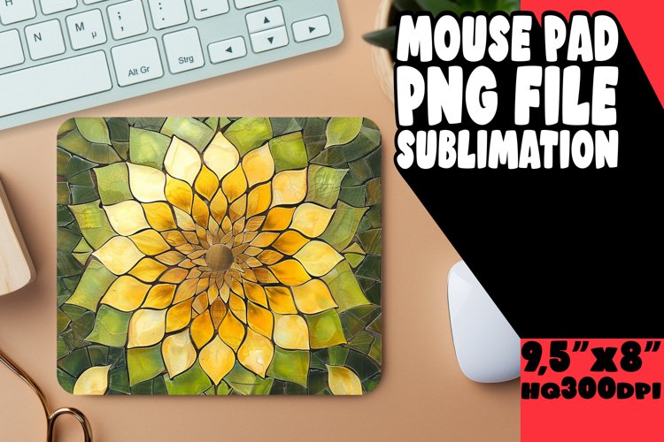 Glitter Flower Mouse Pad Design PNG