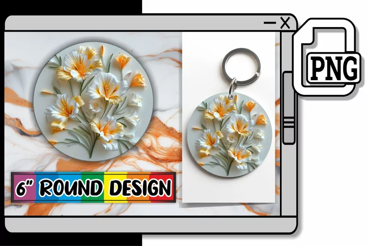 Dreamy 3D Blossom Keychain & Coaster