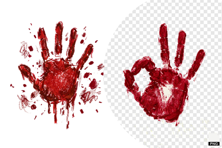 Halloween Red Handprints & Splatters PNG