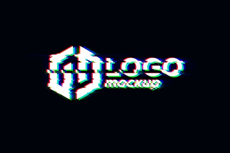 Glitch Logo Mockup Template example image 1