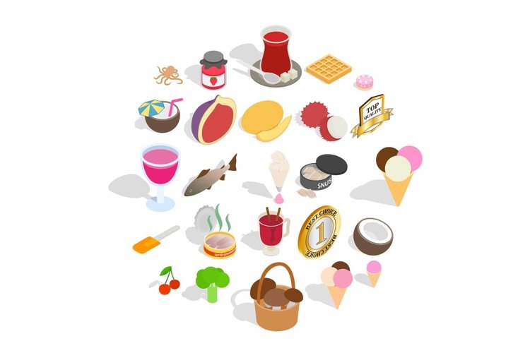 Vitamin bomb icons set, isometric style example image 1