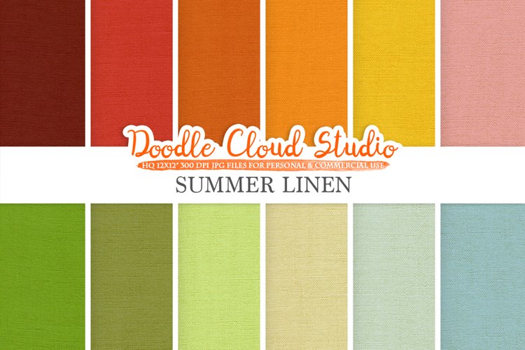 Colorful Summer Linen Fabric digital paper pack, Colorful Bright Backgrounds, linen jute canvas printables, Instant Download, Commercial Use example image 1