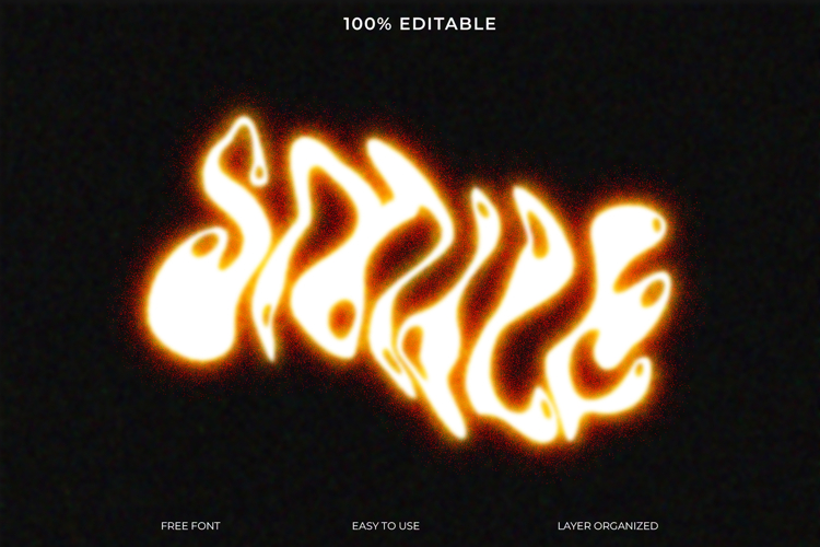 Flaming SMILE Text Design with Neon Glow Effect