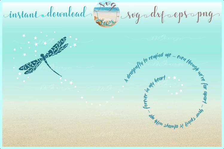 Dragonfly to Remind Me Mandala Zentangle SVG Dxf Eps Png