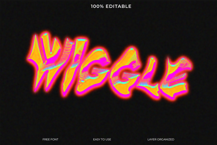 Vibrant Psychedelic Wiggle Font Design for Graphic Design