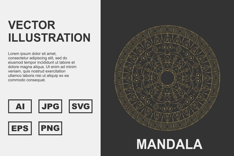 Golden Vector mandala Illustration Design example image 1