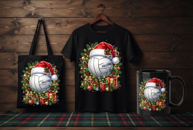 Christmas Volleyball Holiday Design example image 1