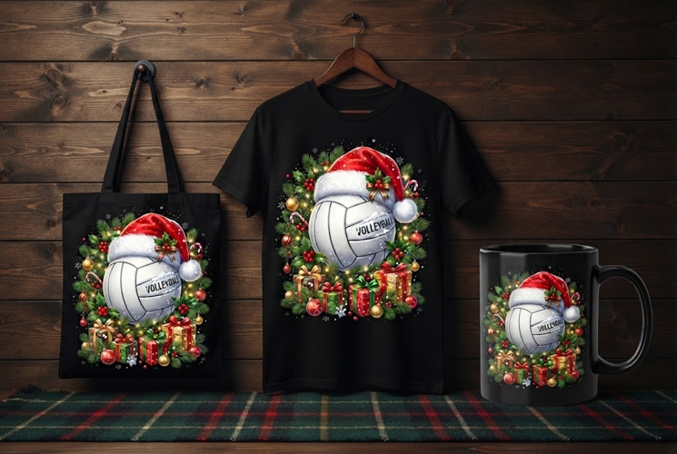 Christmas Volleyball Holiday Design