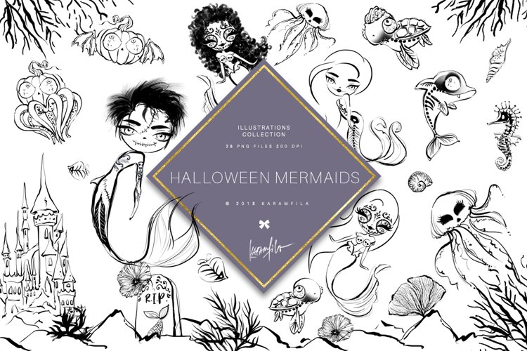 Halloween Mermaid Clipart