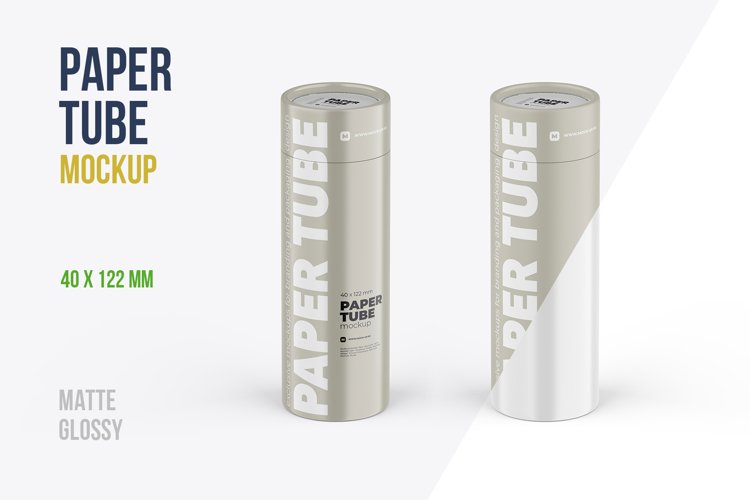 Closed Paper Tube Mockup 40x122mm example image 1