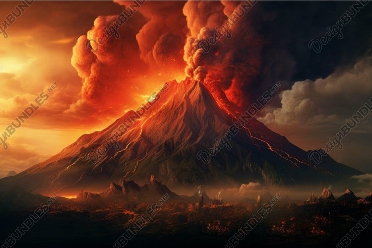 Dusk Example Majestic volcanic eruption at dusk (4477842)