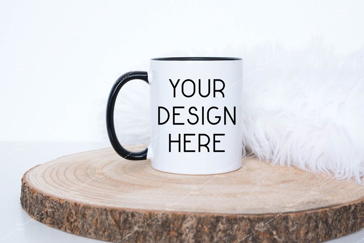 Mug Mockup 11 Oz Blank White Coffee Cup Black Handle