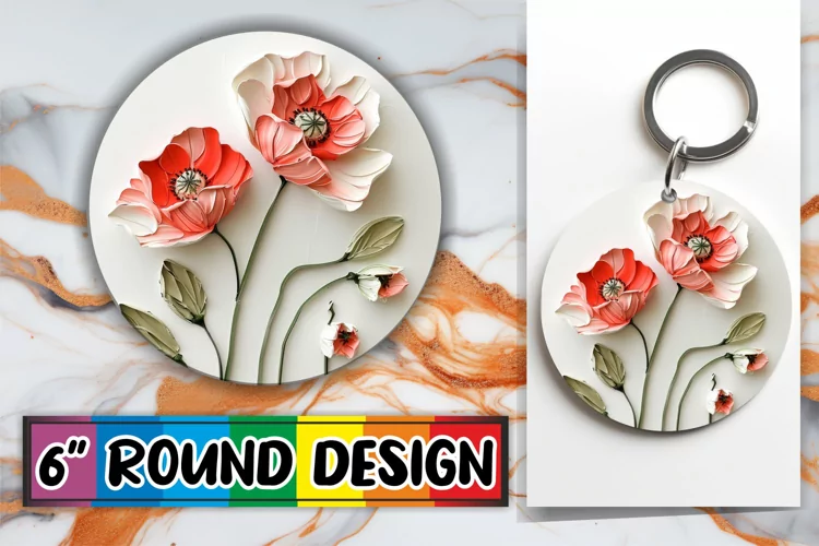 Blossom Radiance: 3D Circle Design Sublimation
