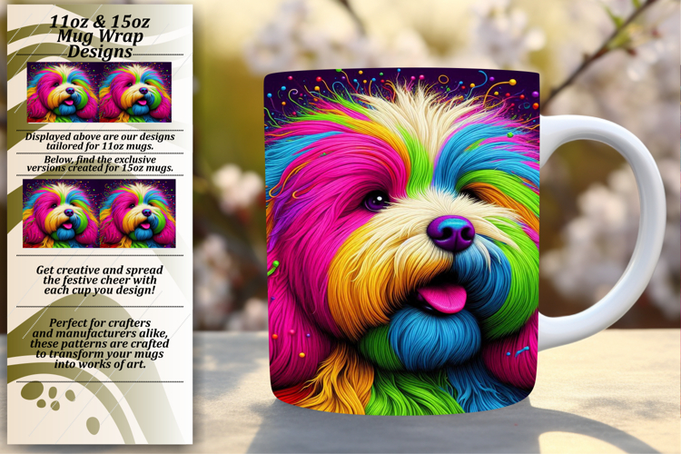 Fashionable 11oz Mug Wrap Png Artwork , Dog