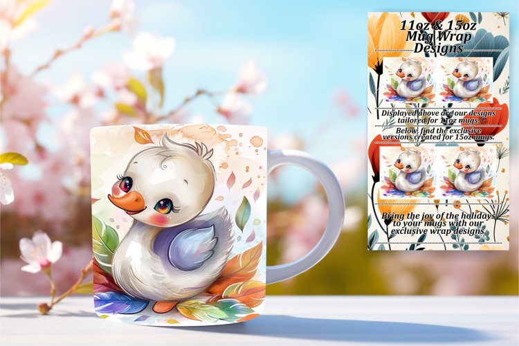 Colorful Wildlife Sublimation Mug Wraps 11oz/15oz