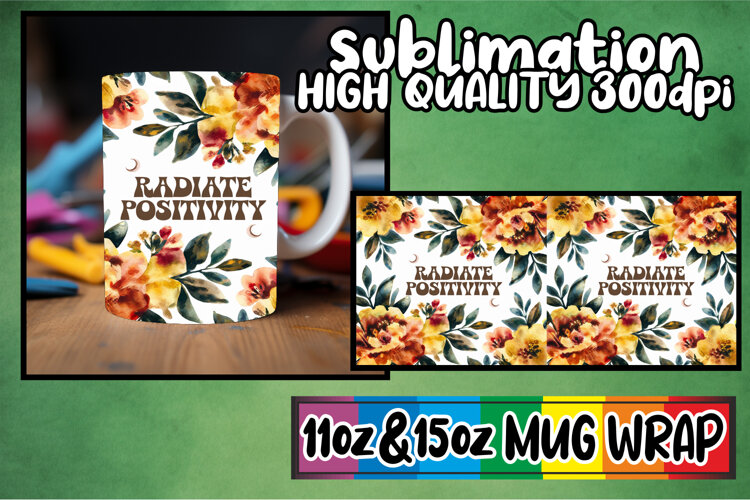 Enchanted mornings sublimation print, Flower Quote example image 1