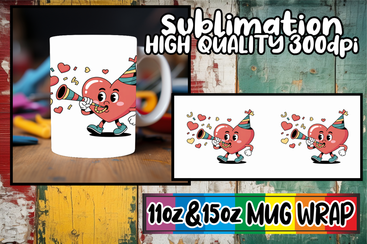 Joyful journeys 11oz 15oz sublimation wrap, Valenines Heart