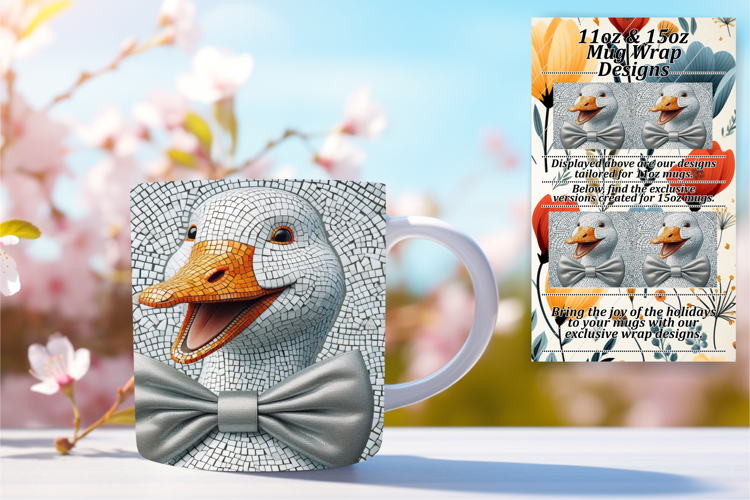 Delightful 15oz Mug Wrap Png Template , Goose