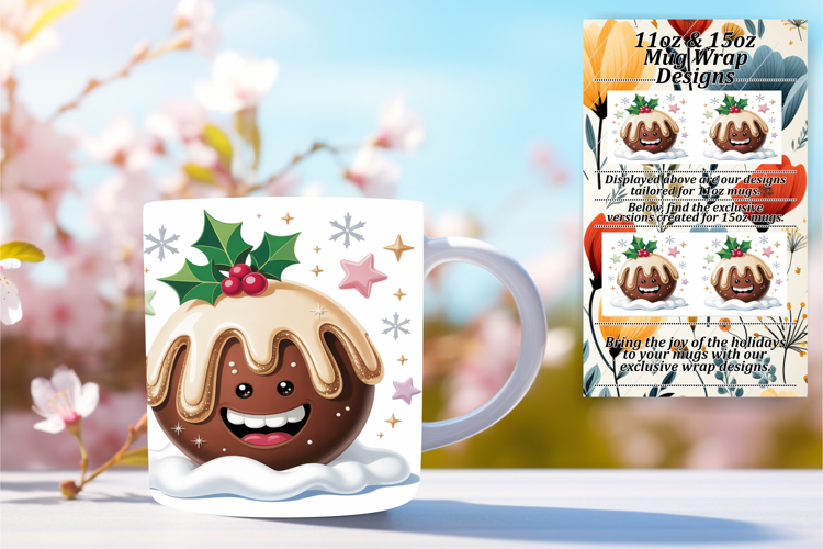 Lovely 11oz Mug Wrap Png Template , Cute Christmas