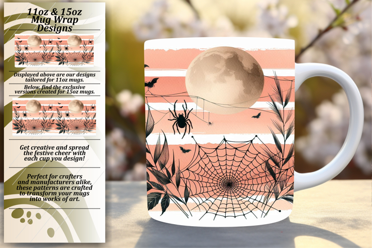 Glamorous 15oz Mug Wrap Png Artwork , Halloween