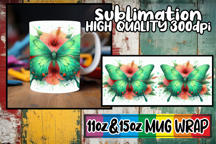 Timeless elegance sublimation print wrap, Butterfly