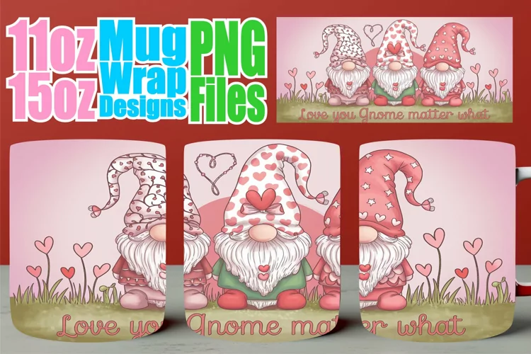 Radiant love 11oz 15oz sublimation wrap, Love Gnome