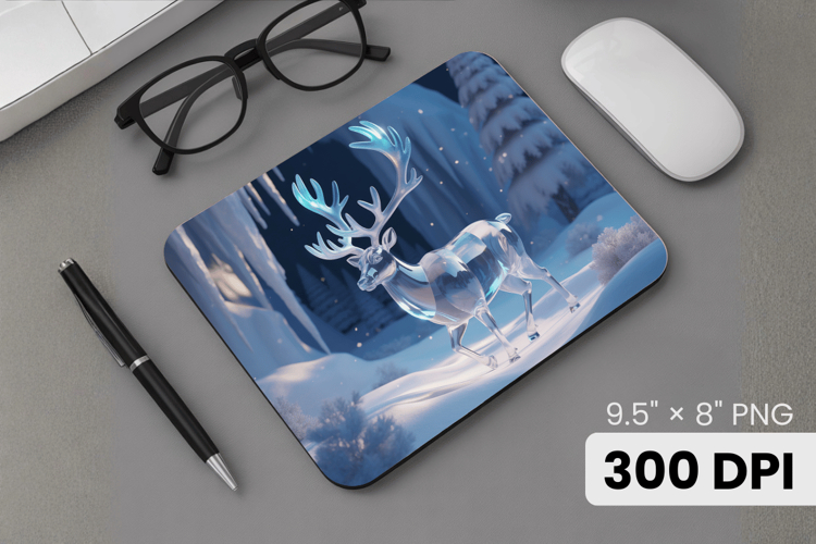 Winter Wonderland Snowflake PNG, Icy Tree Mouse Pad Design