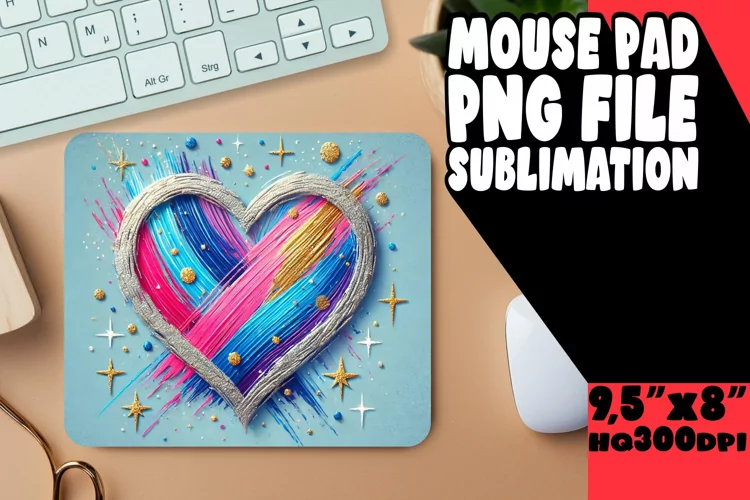 Bright MOUSE PAD Inspirational Design, Heart